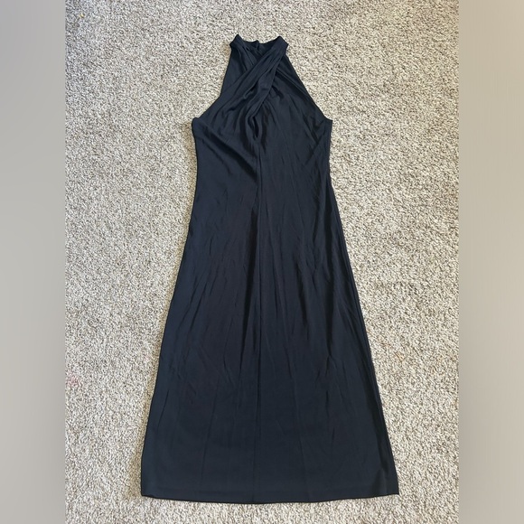 NWT Lauren Ralph Lauren Black Halter Sheath Dress Crisscross Size Small Women's - Picture 1 of 8